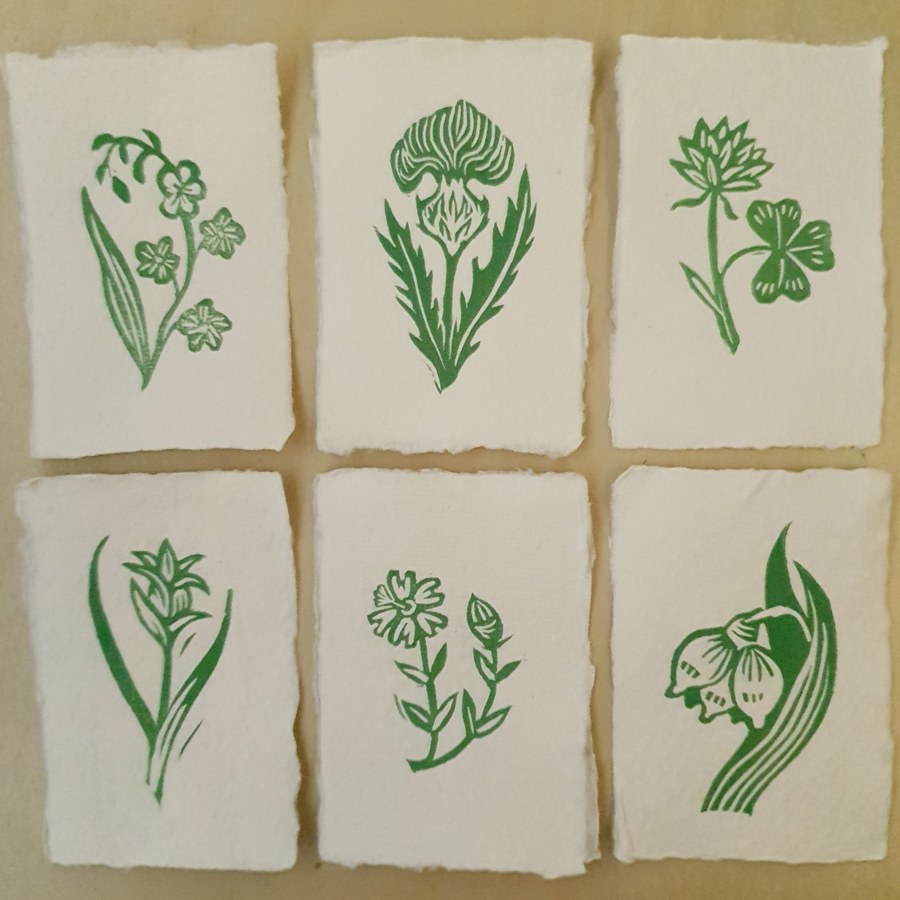Summer florals mini prints on cotton rag paper